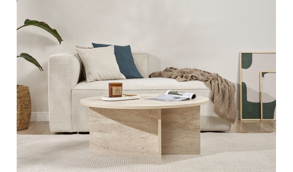 Masuta de cafea, Soleil - Travertine, 90 x 40 x 90 cm