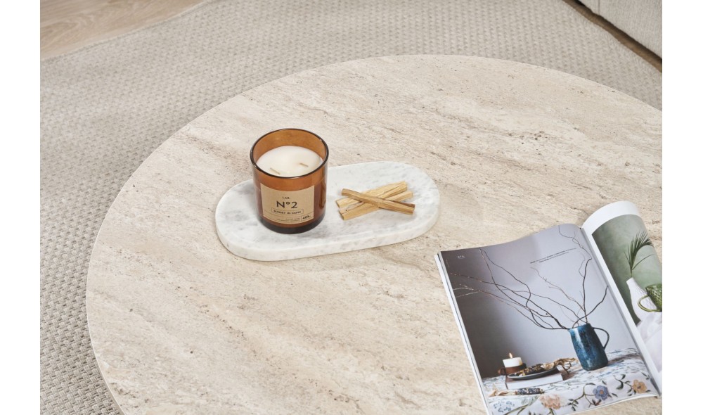 Masuta de cafea, Soleil - Travertine, 90 x 40 x 90 cm