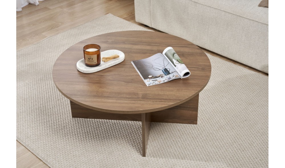 Masuta de cafea, Soleil - Venezia Walnut, 90 x 40 x 90 cm