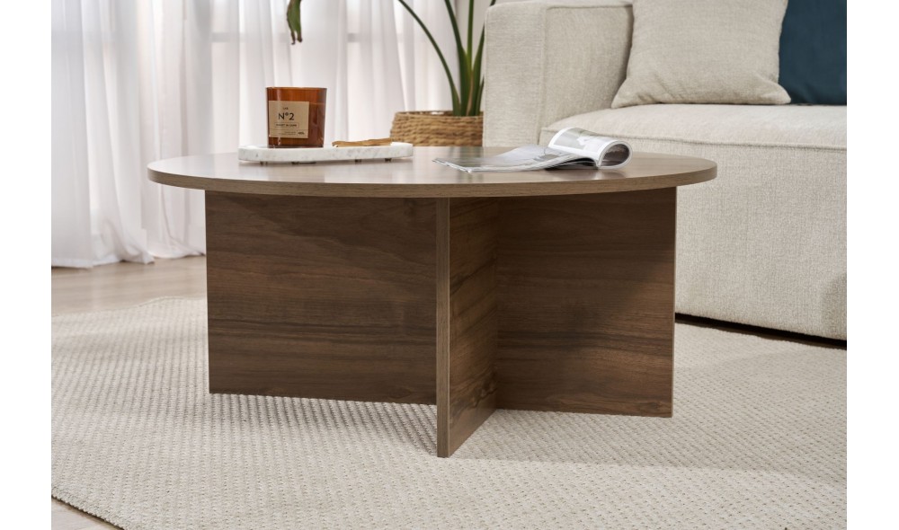 Masuta de cafea, Soleil - Venezia Walnut, 90 x 40 x 90 cm