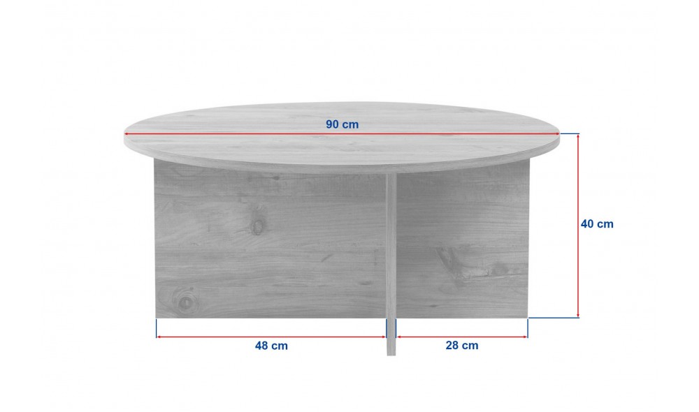 Masuta de cafea, Soleil - Venezia Walnut, 90 x 40 x 90 cm