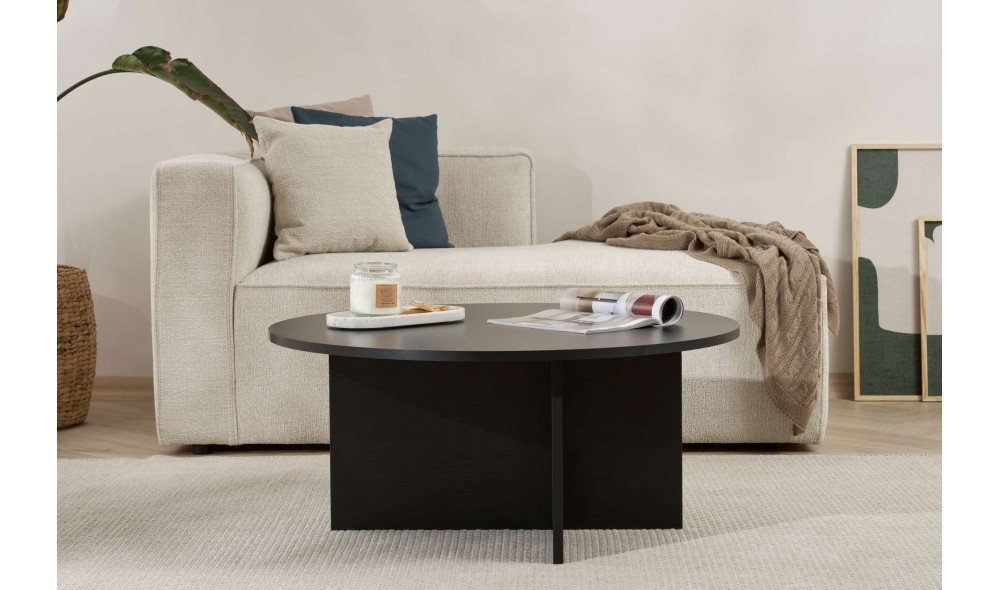 Masuta de cafea, Soleil - Wood Black, 90 x 40 x 90 cm