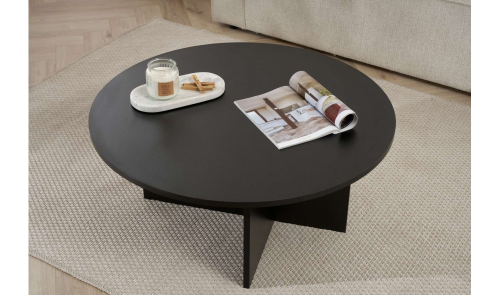 Masuta de cafea, Soleil - Wood Black, 90 x 40 x 90 cm