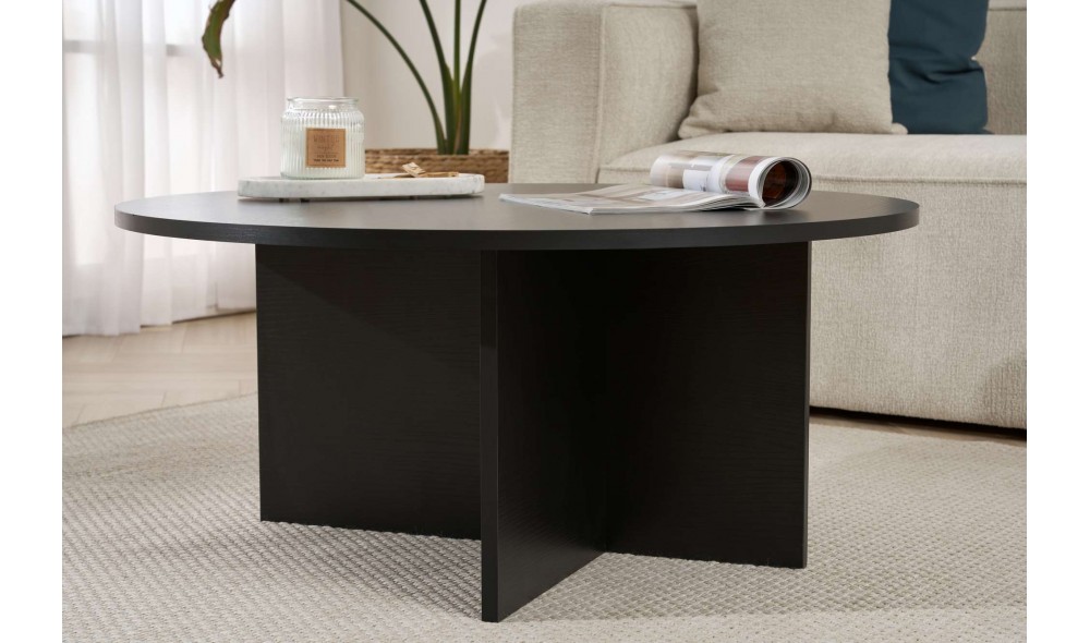 Masuta de cafea, Soleil - Wood Black, 90 x 40 x 90 cm