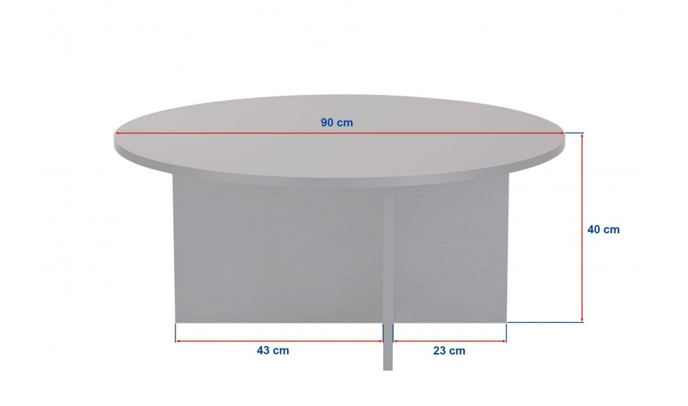Masuta de cafea, Soleil - Wood Black, 90 x 40 x 90 cm