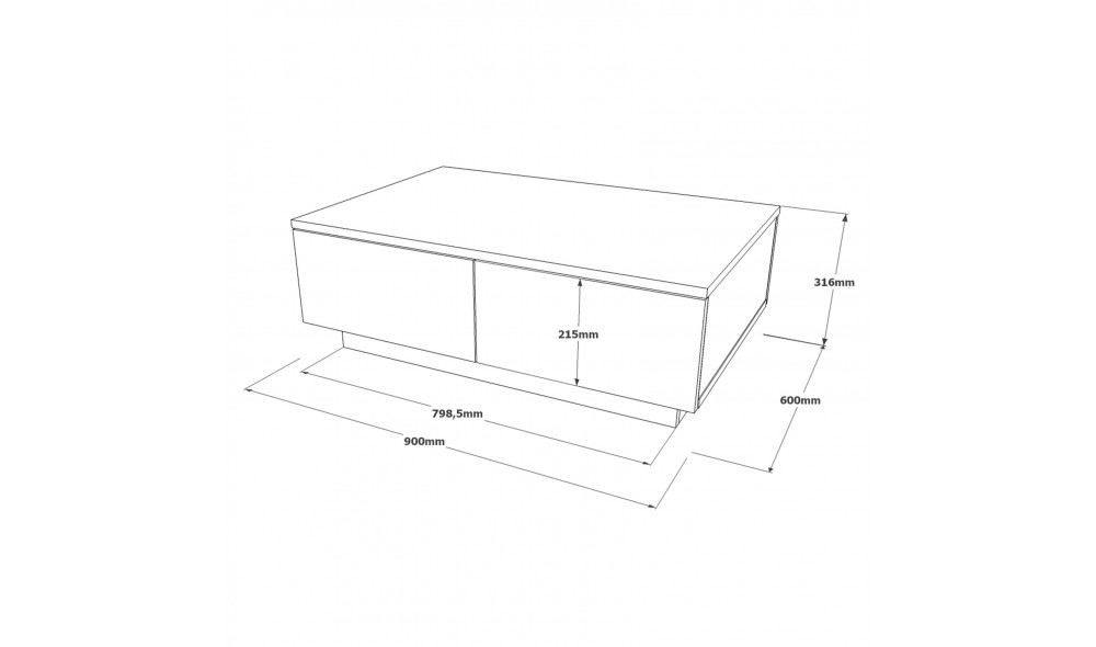 Masuta de cafea LV17-GT 90 x 31 x 60 cm