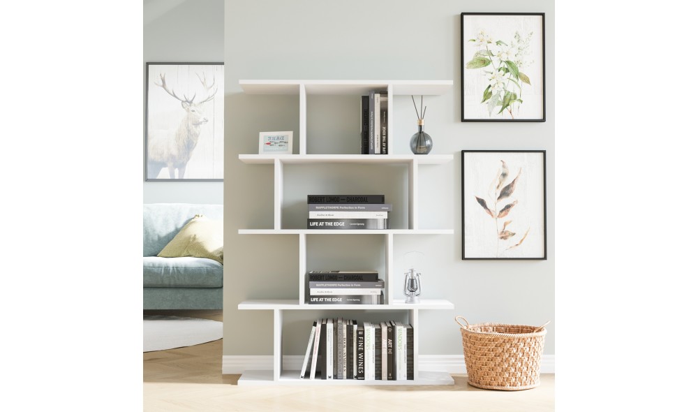 Raft pentru carti, Harmon, Alb, 90 x 127 x 25 cm