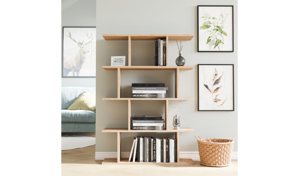 Raft pentru carti, Harmon, Stejar, 90 x 127 x 25 cm