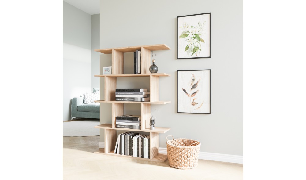 Raft pentru carti, Harmon, Stejar, 90 x 127 x 25 cm