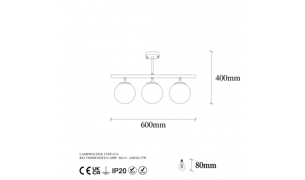 Candelabru Atmaca - 10270 60 x 37 x 15 cm