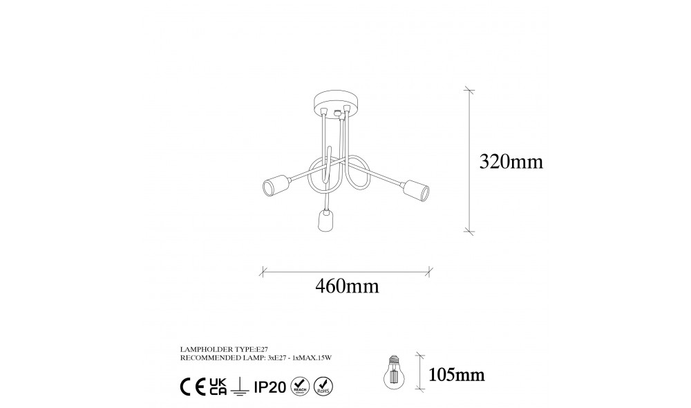 Candelabru Viraj - 10875 46 x 32 x 46 cm