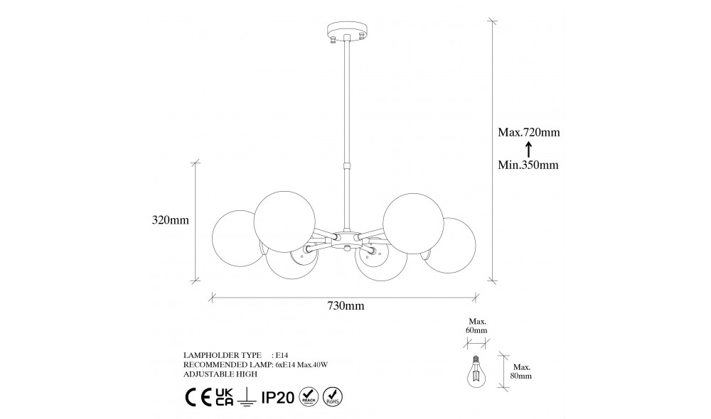 Candelabru Akkas - 10080 73 x 35 x 73 cm