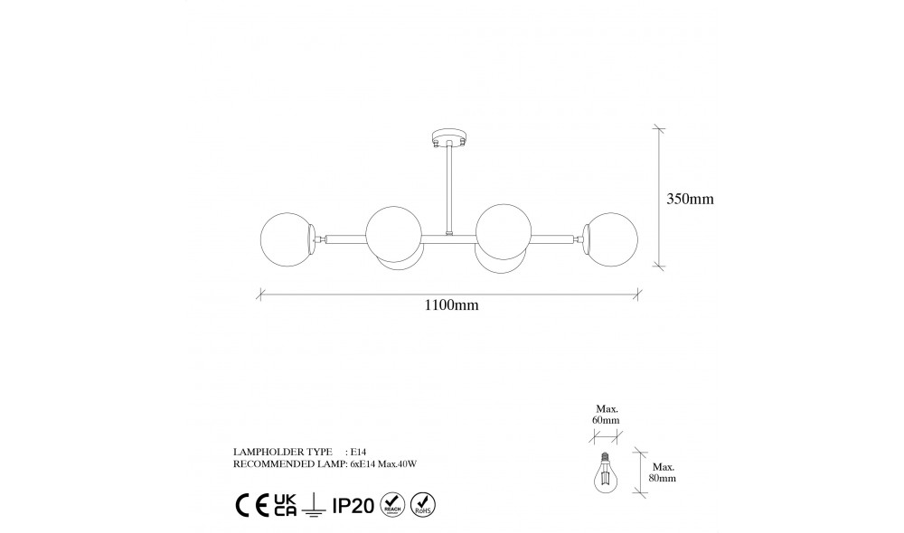 Candelabru Fazli - 10486 110 x 35 x 40 cm