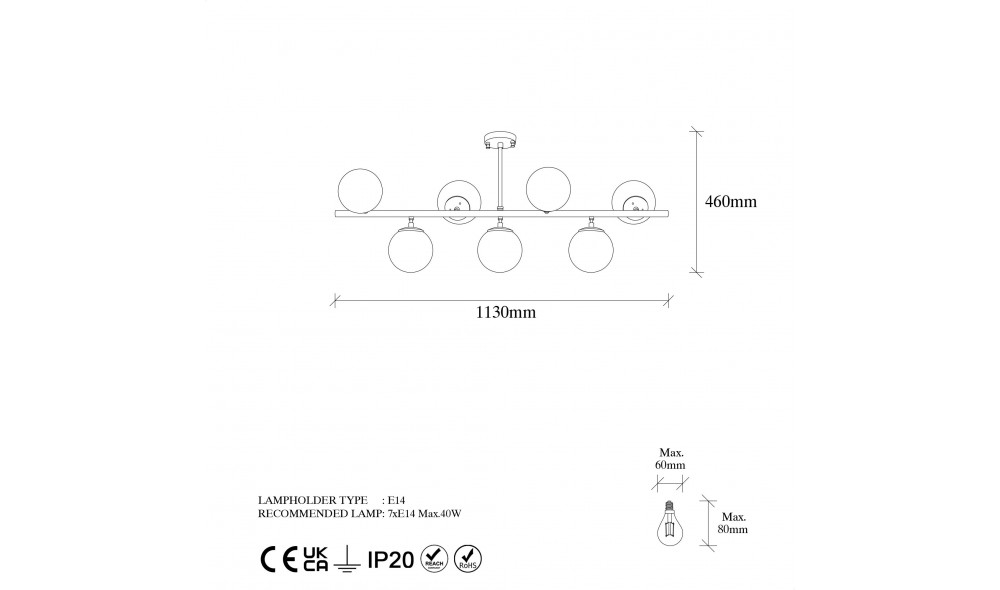 Candelabru Fazli - 10536 113 x 46 x 40 cm