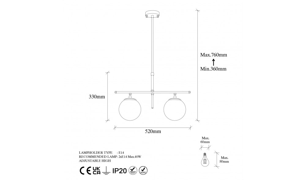 Candelabru Icre - 10765 52 x 36 x 15 cm