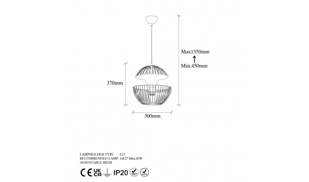 Candelabru Telmander - 11410 30 x 45 x 30 cm