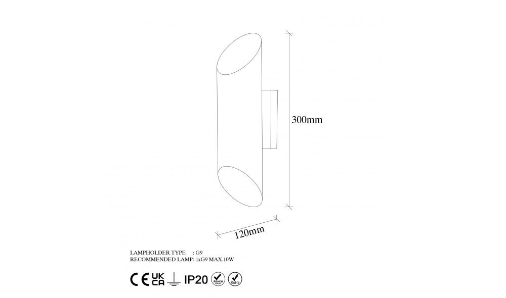 Lampa de perete Taiat - 11810 8 x 30 x 12 cm