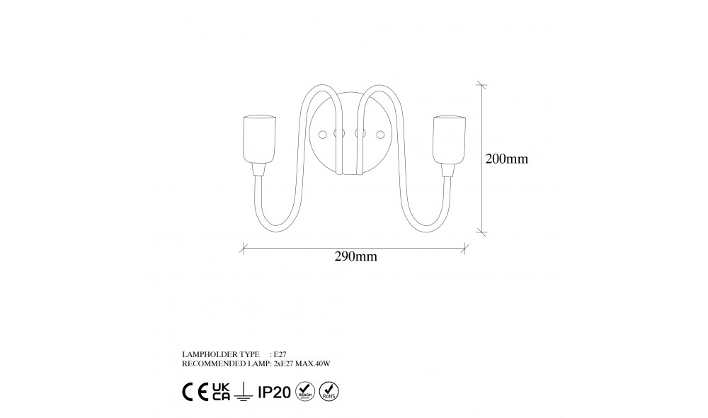 Lampa de perete Firat - 11521 20 x 29 x 15 cm