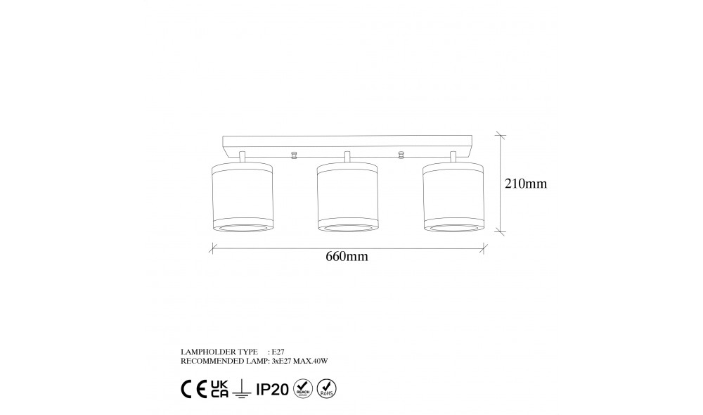 Candelabru Calea - 11635 66 x 21 x 15 cm