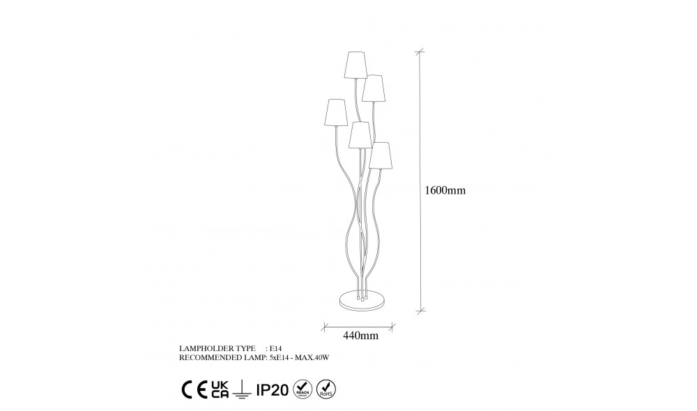 Lampa de podea Bonibon - 13232 44 x 160 x 44 cm