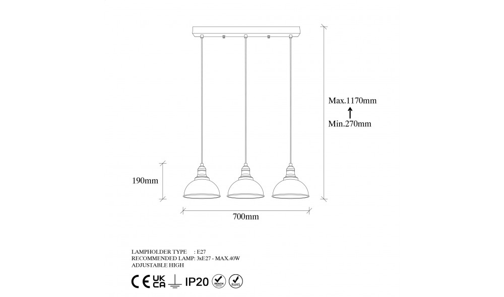 Candelabru Varzan - 10860 70 x 117 x 21 cm