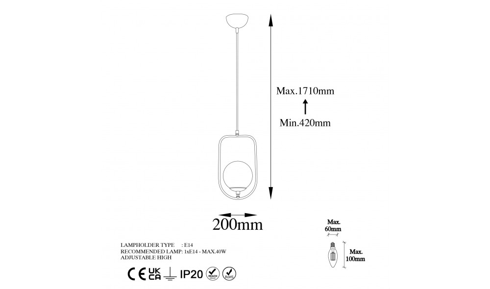 Candelabru inclinat - 13445