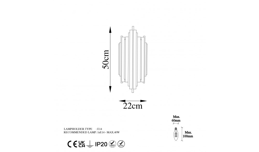 Lampa de perete Reis - 13340