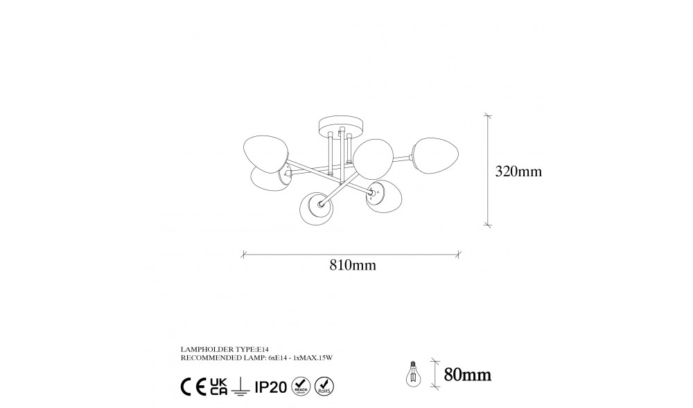 Candelabru Camflo - 10390 81 x 32 x 81 cm