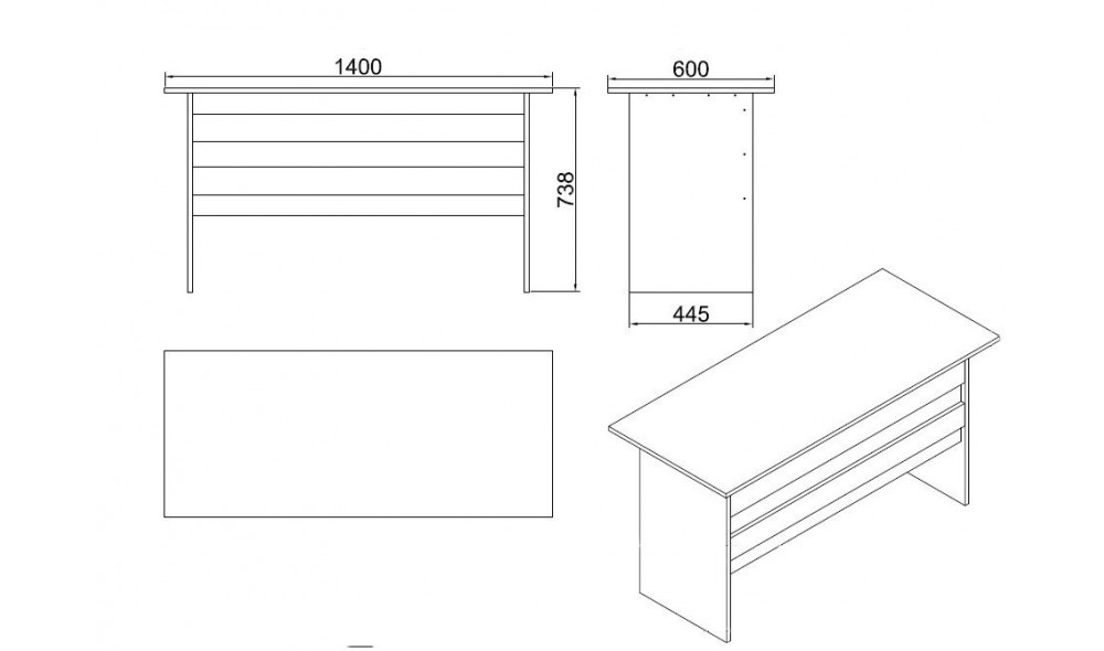 Birou de studiu VO1-BA 140 x 73 x 60 cm