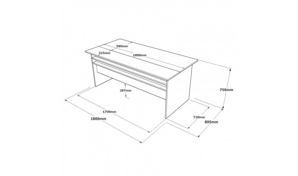 Birou de studiu VS1-CGA 180 x 75 x 89 cm