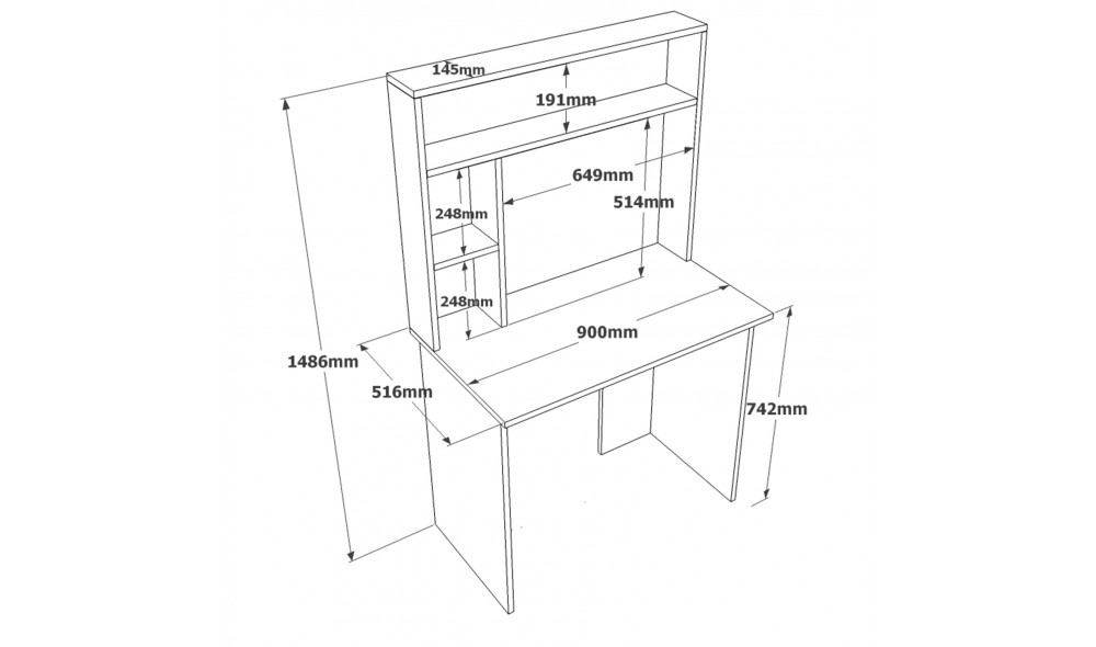 Birou de studiu BR2-AA 90 x 148 x 51 cm