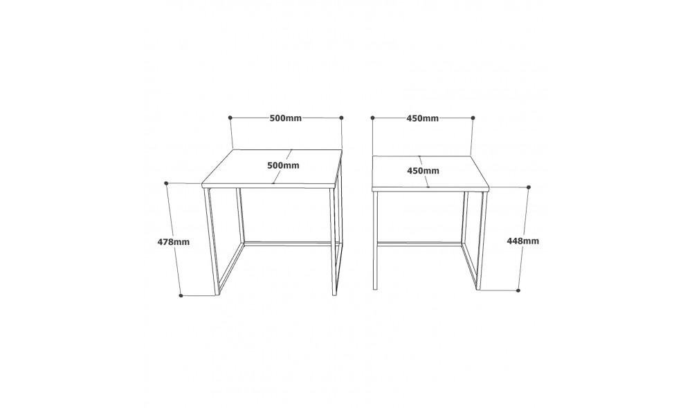 Masa de cuibarit (2 bucati) VG8-A 50 x 47 x 50 cm