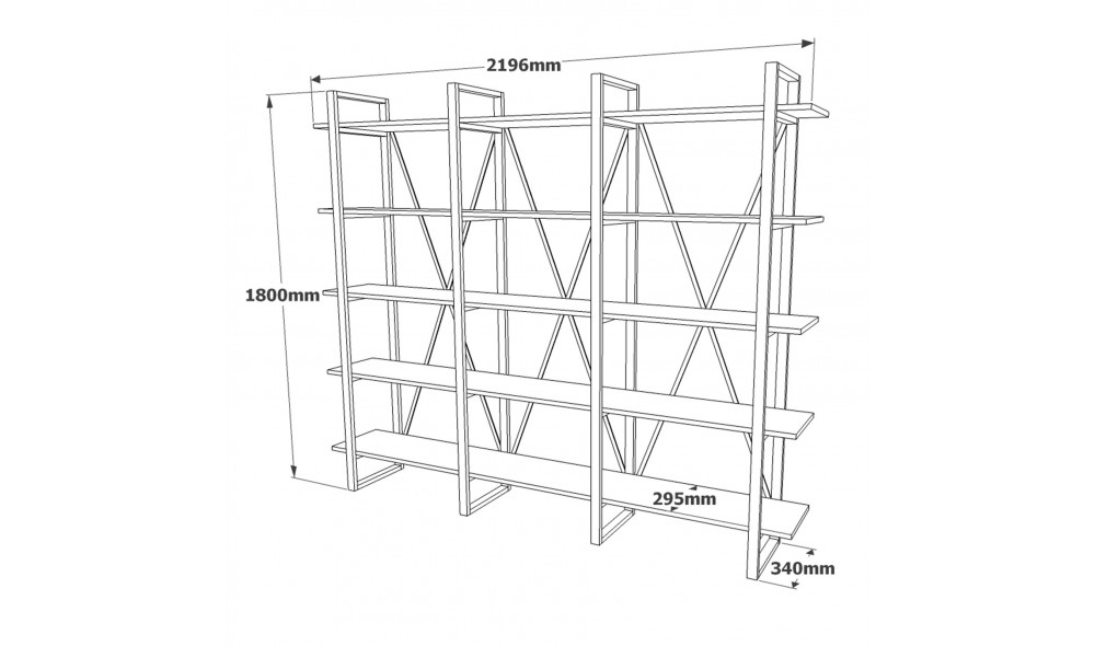 Raft de carti ML4-A 219 x 180 x 34 cm