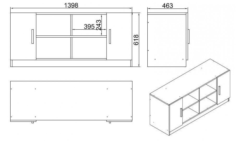 Comoda multifunctional VO6-BA 139 x 61 x 46 cm
