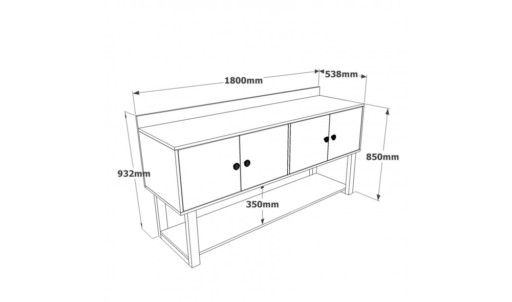 Consola MN04-BA 180 x 93 x 85 cm