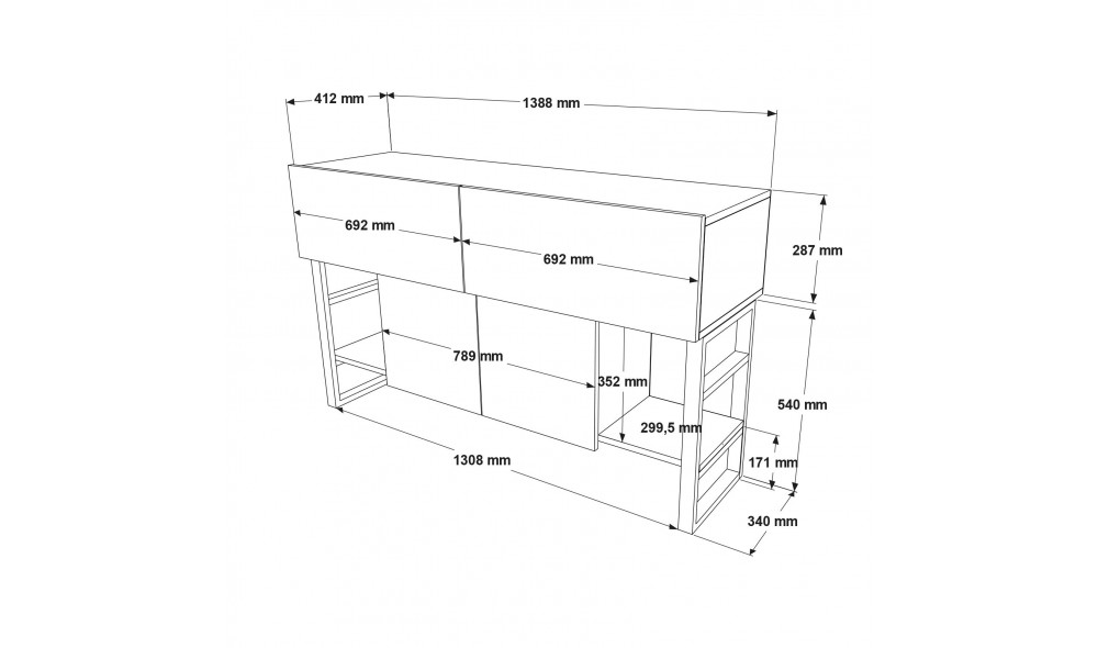 Consola ML25-A 138 x 83 x 43 cm