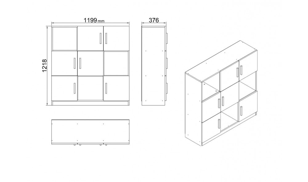 Comoda multifunctional VO7-W 119 x 121 x 37 cm