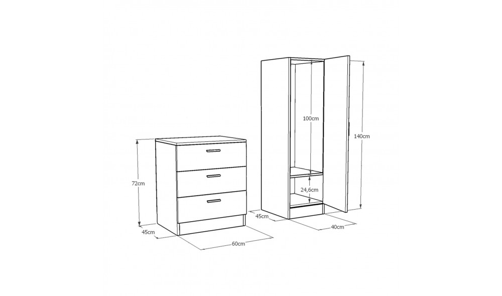 Comoda multifunctional CC6-AA 60 x 140 x 45 cm