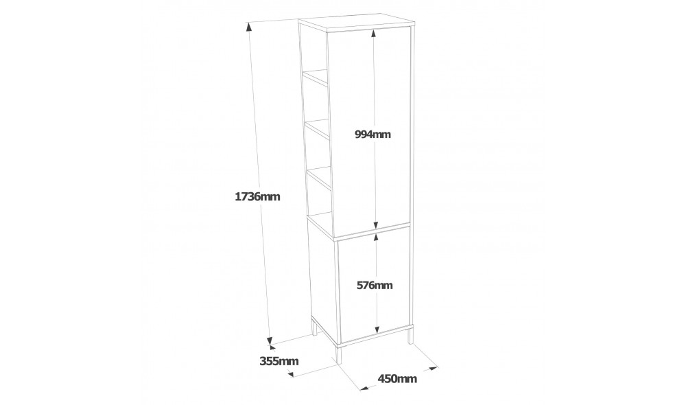 Comoda multifunctional VI1-W 45 x 173 x 35 cm