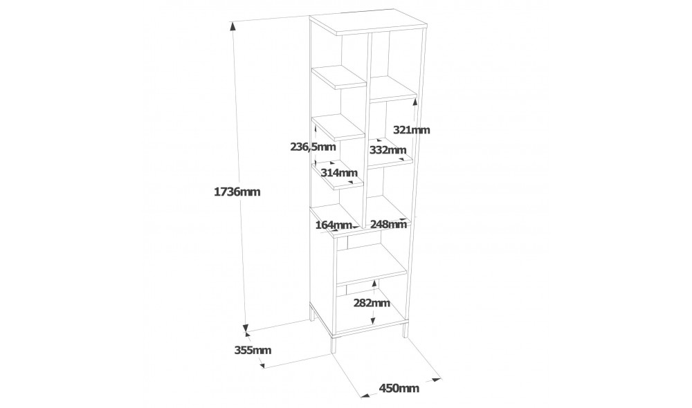 Comoda multifunctional VI1-W 45 x 173 x 35 cm