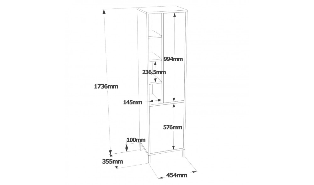 Comoda multifunctional VI2-W 45 x 173 x 35 cm