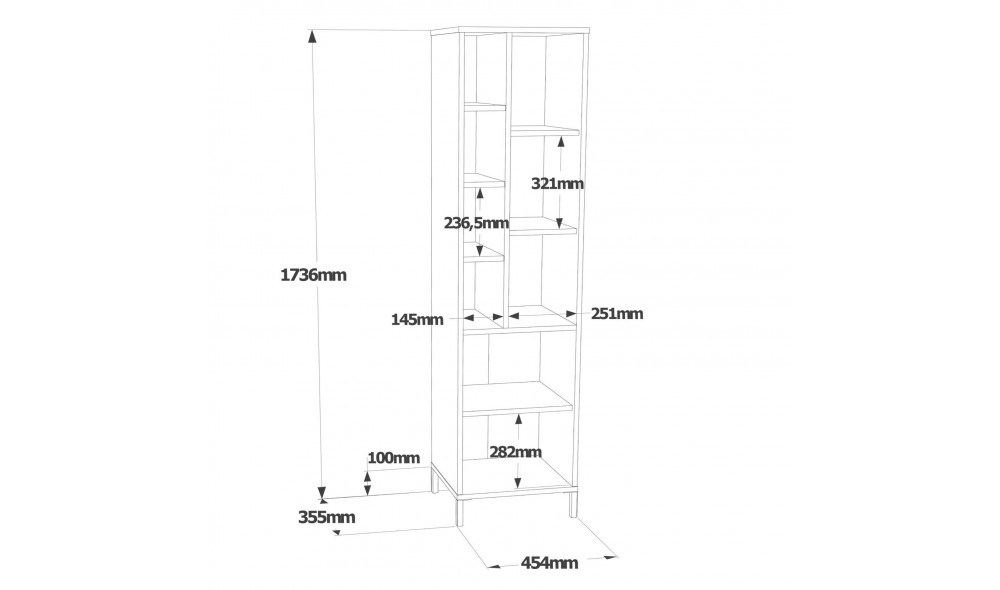 Comoda multifunctional VI2-W 45 x 173 x 35 cm