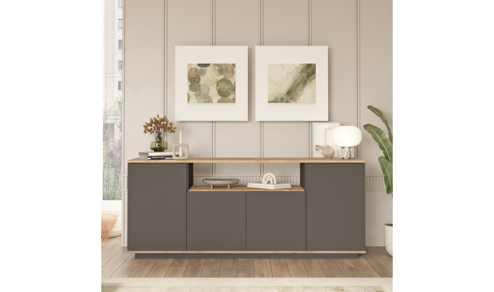 Consola, FR15-AA, Pinul AtlanticAntracit, 180 x 75 x 45 cm