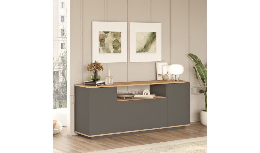 Consola, FR15-AA, Pinul AtlanticAntracit, 180 x 75 x 45 cm