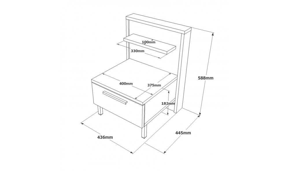 Noptiera HM5-CG 43 x 58 x 44 cm
