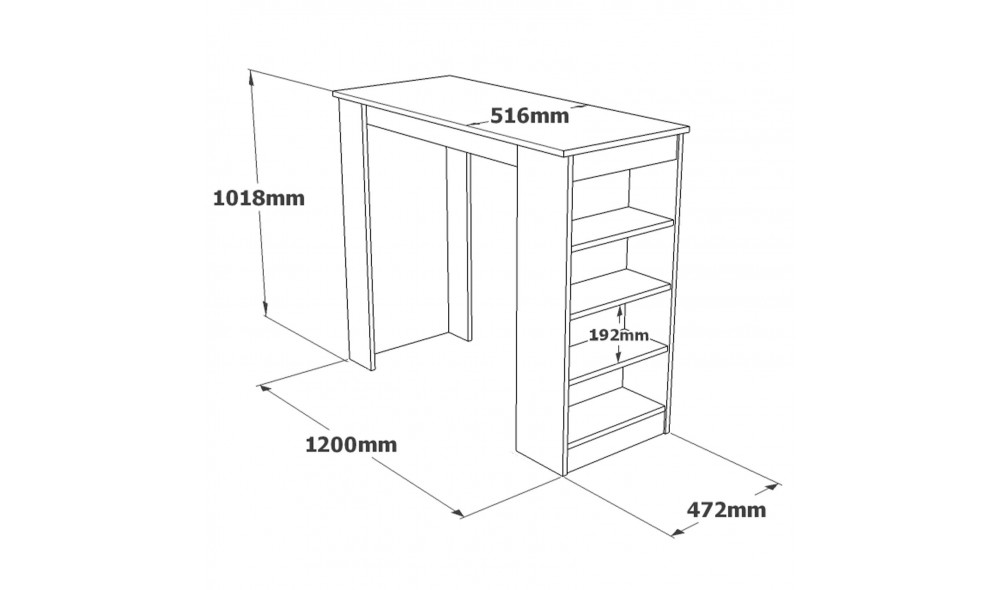 Masa de bar ST1-W 120 x 101 x 51 cm