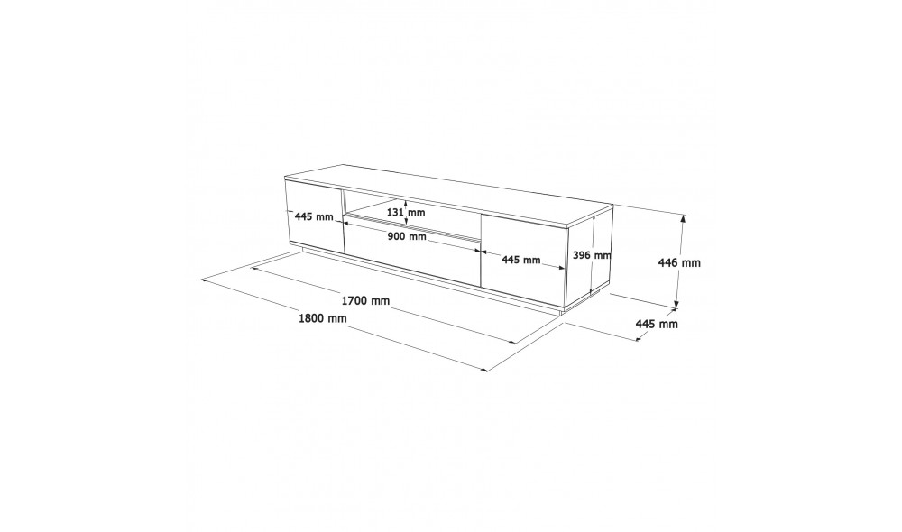 Set Mobila Sufragerie, Fr17-Aw, Pinul AtlanticAlb, 180 x 45 x 45 cm