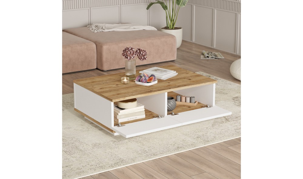 Set Mobila Sufragerie, Fr19-Aw, Pinul AtlanticAlb, 180 x 45 x 45 cm