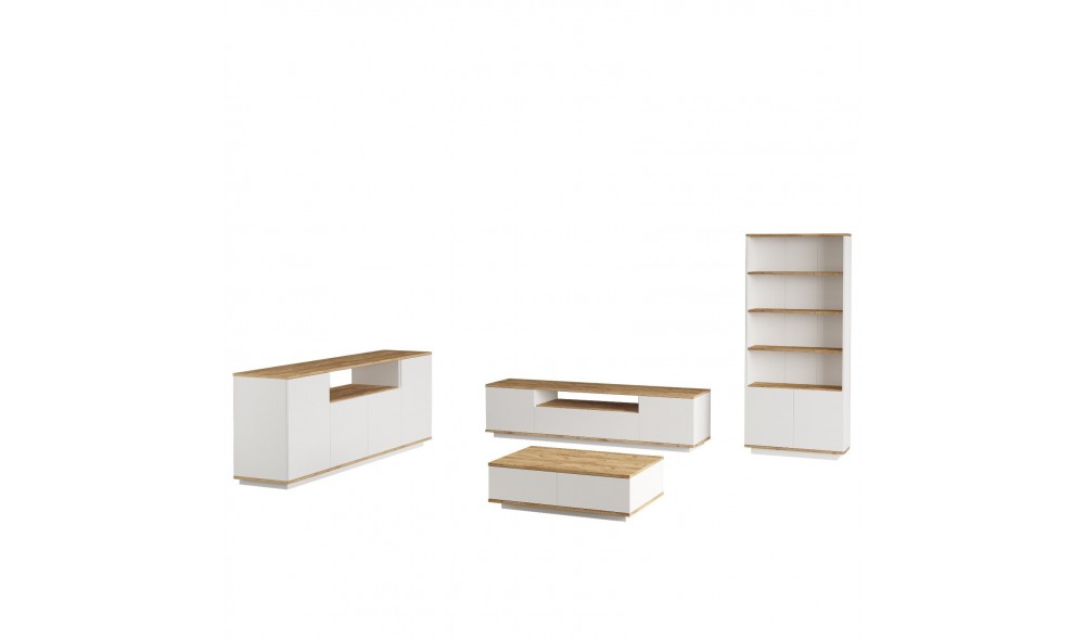 Set Mobila Sufragerie, Fr19-Aw, Pinul AtlanticAlb, 180 x 45 x 45 cm