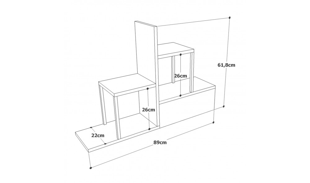 Raft de perete VG15-A 89 x 51 x 22 cm